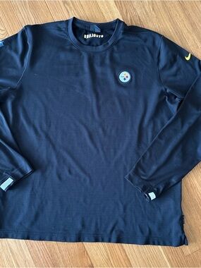 Nike Pittsburgh Steelers Dri-FIT Long Sleeve Tee Black Mens XL NFL On Field